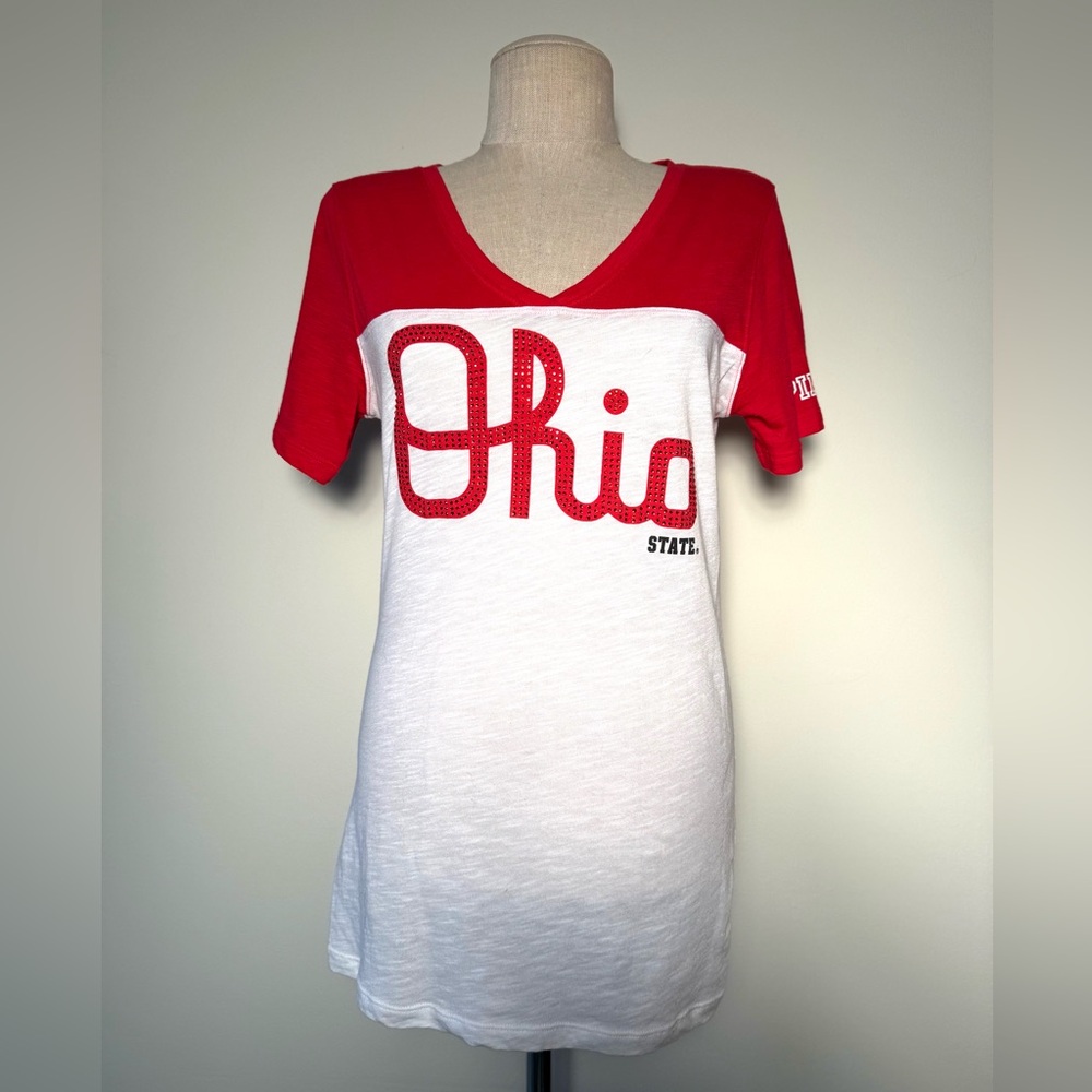 Victoria's Secret PINK Ohio State Buckeyes V-Neck T-Shirt